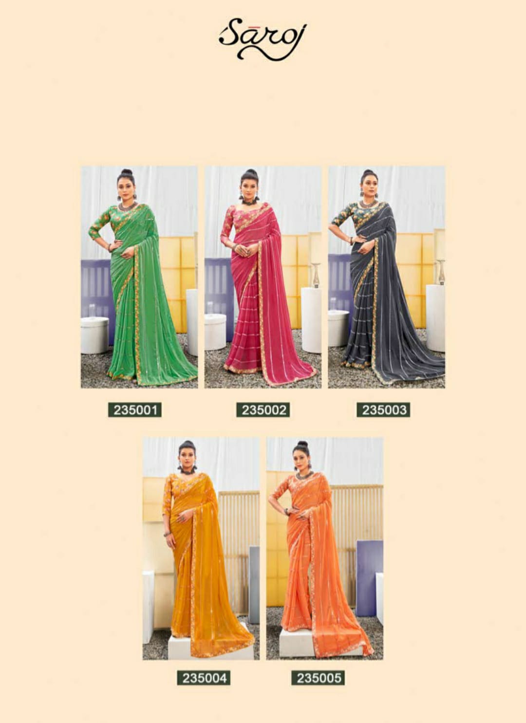 Saroj Gulika Fancy Stylish Party Wear Georgette Saree Collection
